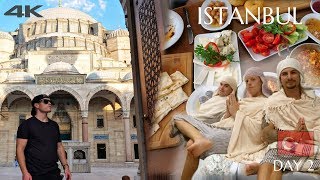 AMAZING TURKISH BATH & BREAKFAST 4K 🇹🇷😱 Istanbul Turkey Travel Vlog Day 2 (Must Try Food Tour)