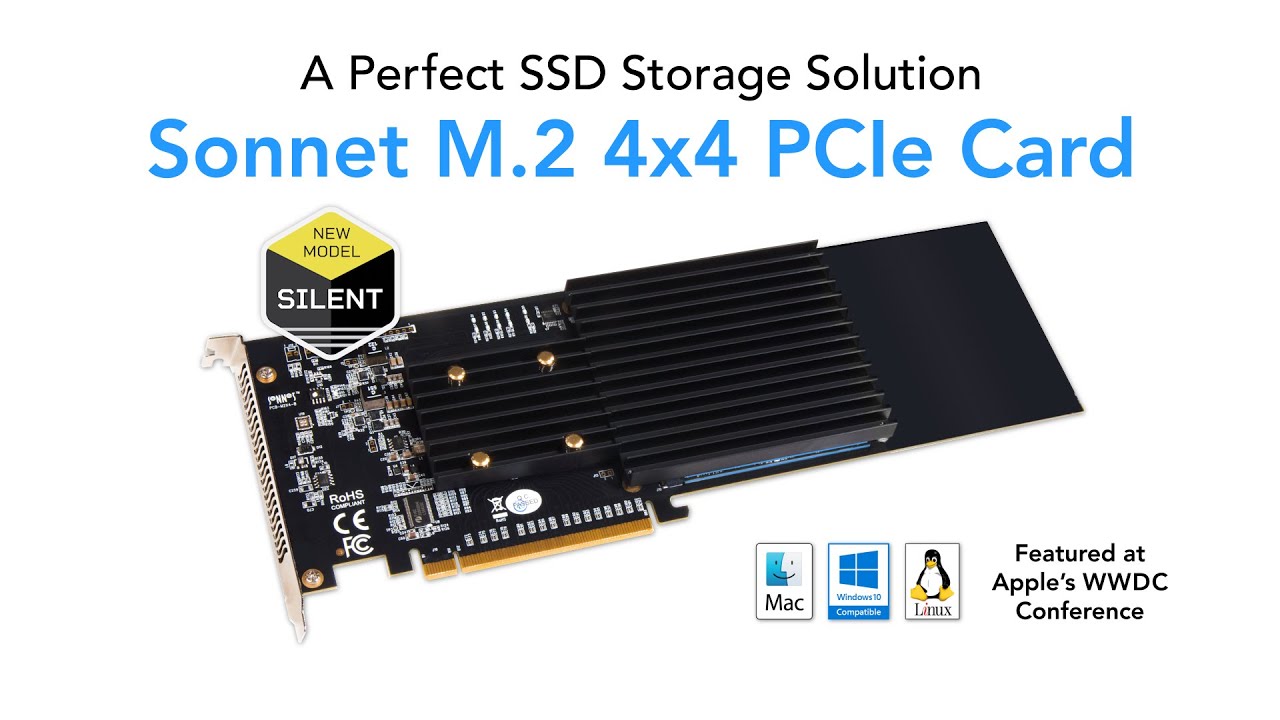 M.2 4x4 NVMe SSD Silent PCIe Card - Sonnet