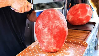 Amazing Cutting Skill  Uncle's Cool Watermelon Punch Making  Korean Street Food