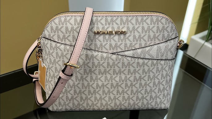 Michael Kors Jet Set Travel Medium Dome Crossbody Bag in Powder Blush:  Handbags