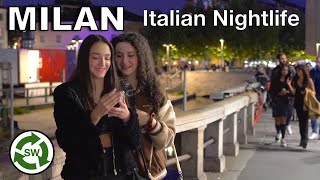 Milan - Walking in Navigli District Italian Saturday Night life (4K UHD)