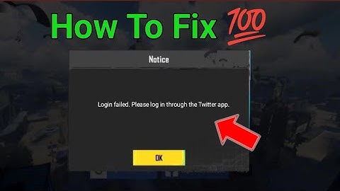 How to Fix " Login failed. Please log in through thei Twitter app problem BGMI | bgmi login failed