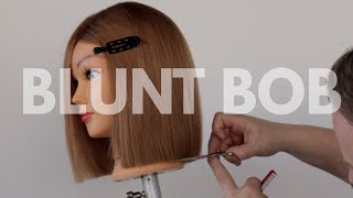 How To Cut A Blunt Bob Haircut One Length Bob Step By Step