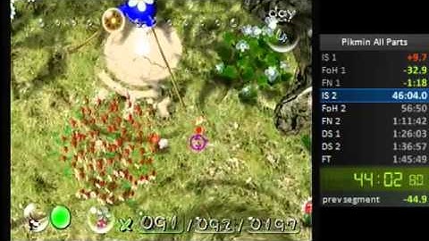 Pikmin All Parts Speedrun in 1:38:52 (Live recording)