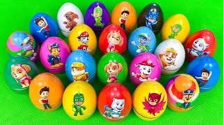 Looking For Paw Patrol, Pj Mask Clay Inside Rainbow Dinosaur Eggs - Satisfying ASMR Video