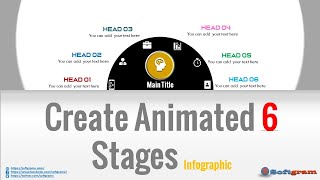 57.How to Create animated 6 Stages Infographic using Powerpoint