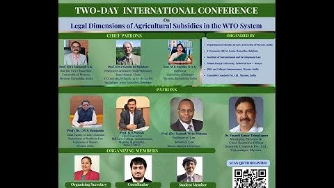 Two-Day International Conference on Legal Dimensions of Agricultural Subsidies in the WTO System