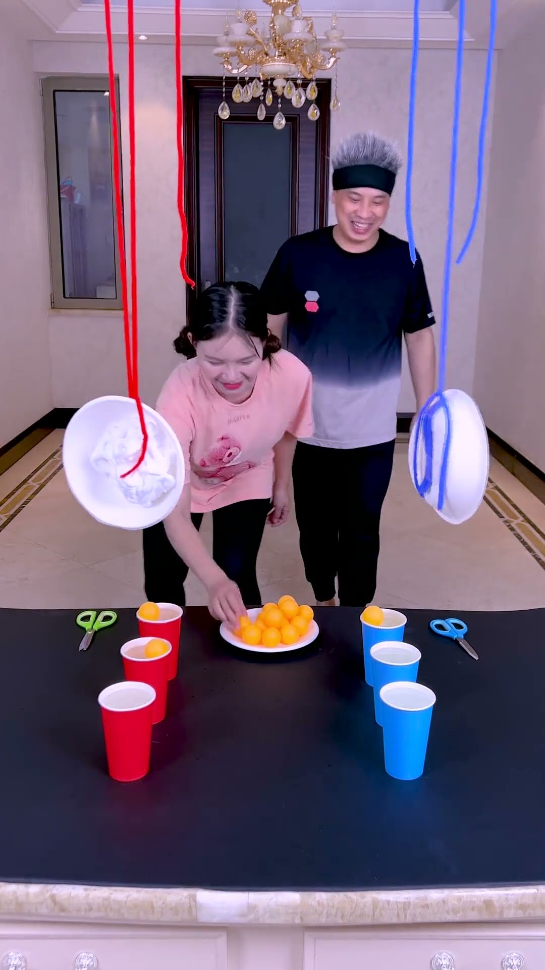 Ping Pong Challenge, So Exciting#Funnyfamily#Partygames#Shorts#Challenge