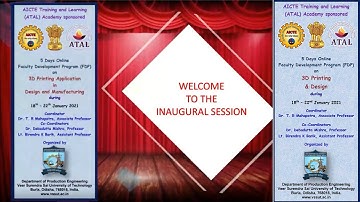 Session 01: Inaugural Session