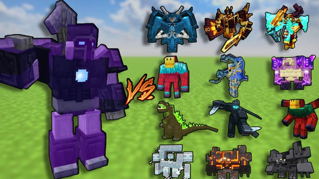 Enchanted Nameless Guardian  Vs Minecraft Famous 1.20.1 Bosses |