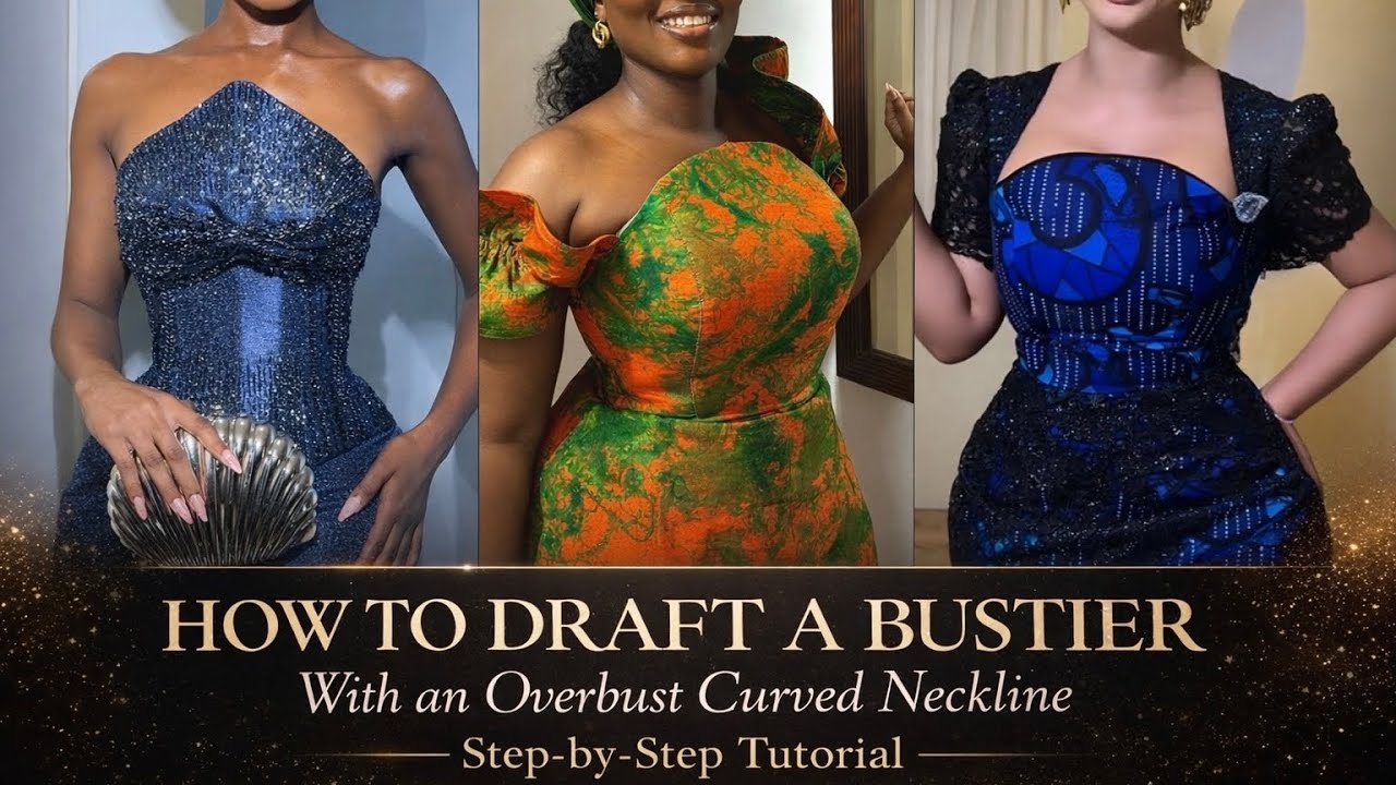 Как сшить бюстье-принцессу с вытачками и закругленным вырезом горловины.