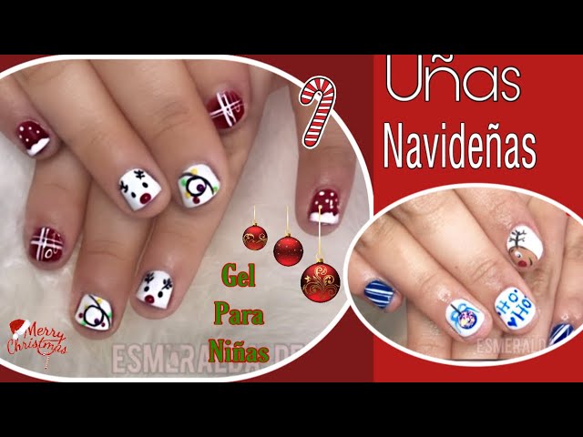 Uñas navideñas para niña 💕👧🏻 / Christmas nails for girl - YouTube