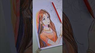 Anime Radha FINISHED! ❤️ Krishna is Next! (Color Pencil Sketch) #shorts #art #drawing #radharani