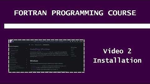 Fortran Programming Course - Installation