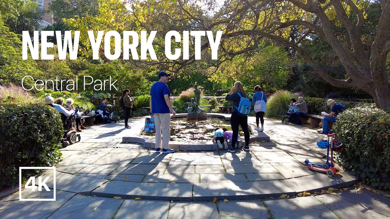 [4K] New York City 🗽 Autumn Walk - Central Park's Conservatory Garden [Oct. 2021]