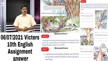 Victers 10th English class 06/07/2021 Assignment answer