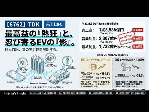 【6762】ＴＤＫ、過去最高益の熱狂と忍び寄る影を徹底解剖