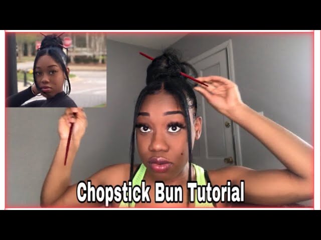 Chop sticks hair style #hair #blackgirl | Easy hairstyles for medium hair,  Medium hair styles, Hair beauty