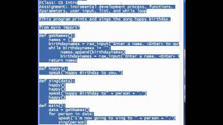 Python Songs and Rhymes: Happy Birthday - Part V