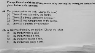 Change the voice of the foll sentences by choosing & writing the correct |lecture 2| English grammar