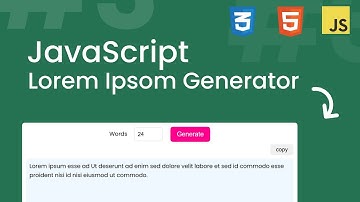 JavaScript Lorem Ipsum (Dummy Text) Generator with HTML, CSS & JavaScript | JavaScript Projects