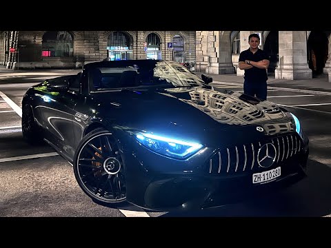   NEW 2022 Mercedes SL 63 AMG Full NIGHT Drive Review Interior Exterior Sound