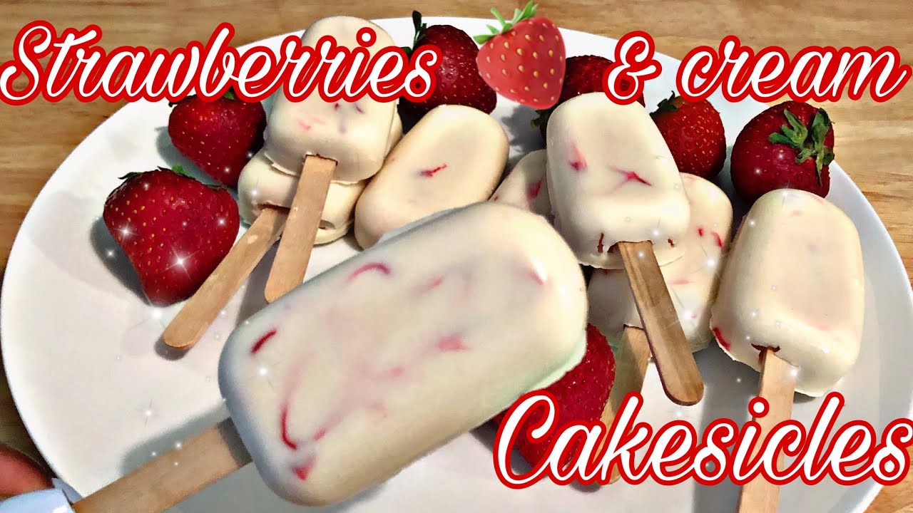 Basic Cakesicle tutorial on Strawberries and cream Cakesicles | cakesicles made from box cake|