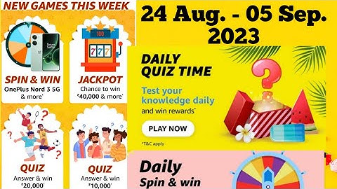 Amazon New Games This Week Quiz Answers Today l Amazon Quiz Answers Today l Amazon All Quiz Answers