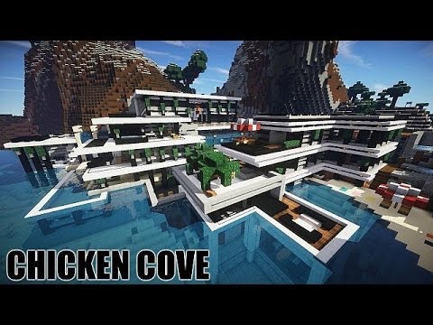 Minecraft Map Review: Chicken Cove! A Luxury House! - YouTube