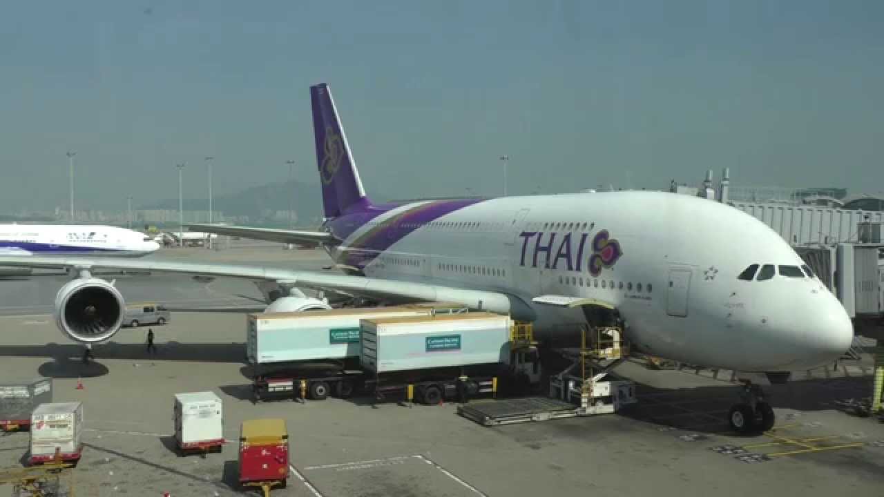 Thai Airways Airbus A380 Full Turnaround with ATC Hong Kong Airport การบินไทย