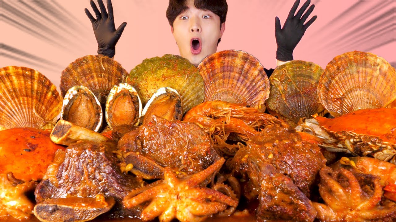 MUKBANG ASMRㅣExcellent! Braised Spicy Seafood Ribs Eat🍖Korean Seafood