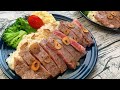 サラリーマンが出勤前に作る朝ごはん【登録者10万人記念ステーキ】
