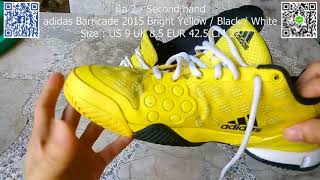 (Sold out) adidas Barricade 2015 Bright Yellow Black White - มือ 2 Second hand