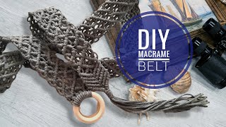 Tutorial macrame belt. Macrame honeycomb pattern/Ремень в стиле бохо. Макраме узор соты