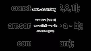 Sort Ascending order example code