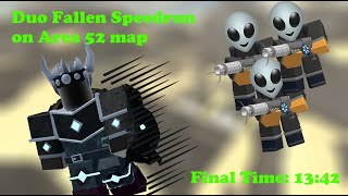 Duo Fallen Speedrun World Record on Area 52 map || Tower Defense Simulator