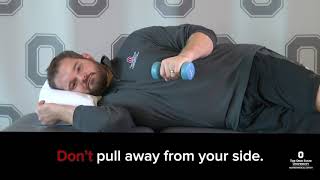Exercises to prevent shoulder instability: Side-lying external rotation  | Ohio State Medical Center