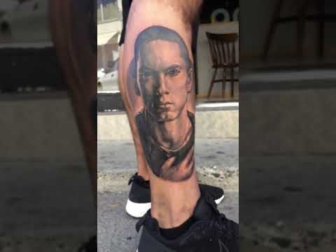 Eminem Tattoo On Leg Youtube