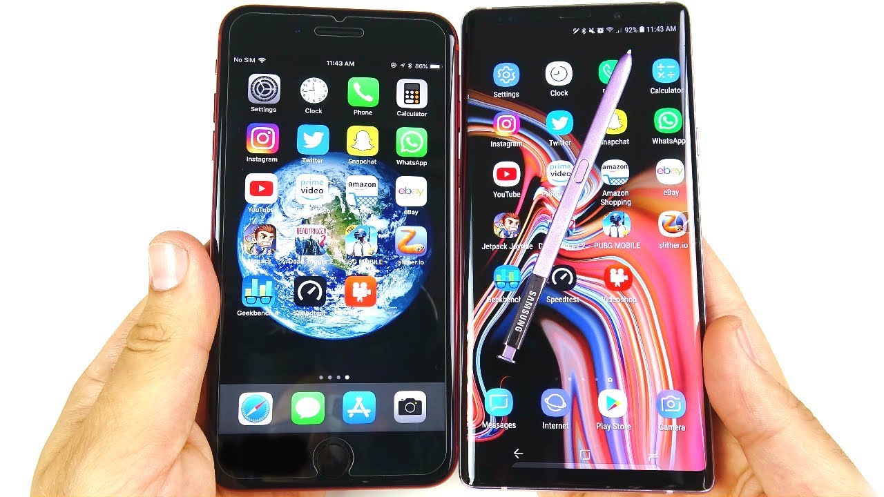 Samsung Galaxy Note 9 y iPhone 8 Plus - ¡Prueba de velocidad!
