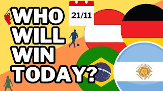 Daily Football Predictions | Euro 2024, World Cup 2026, Friendly | 21/11