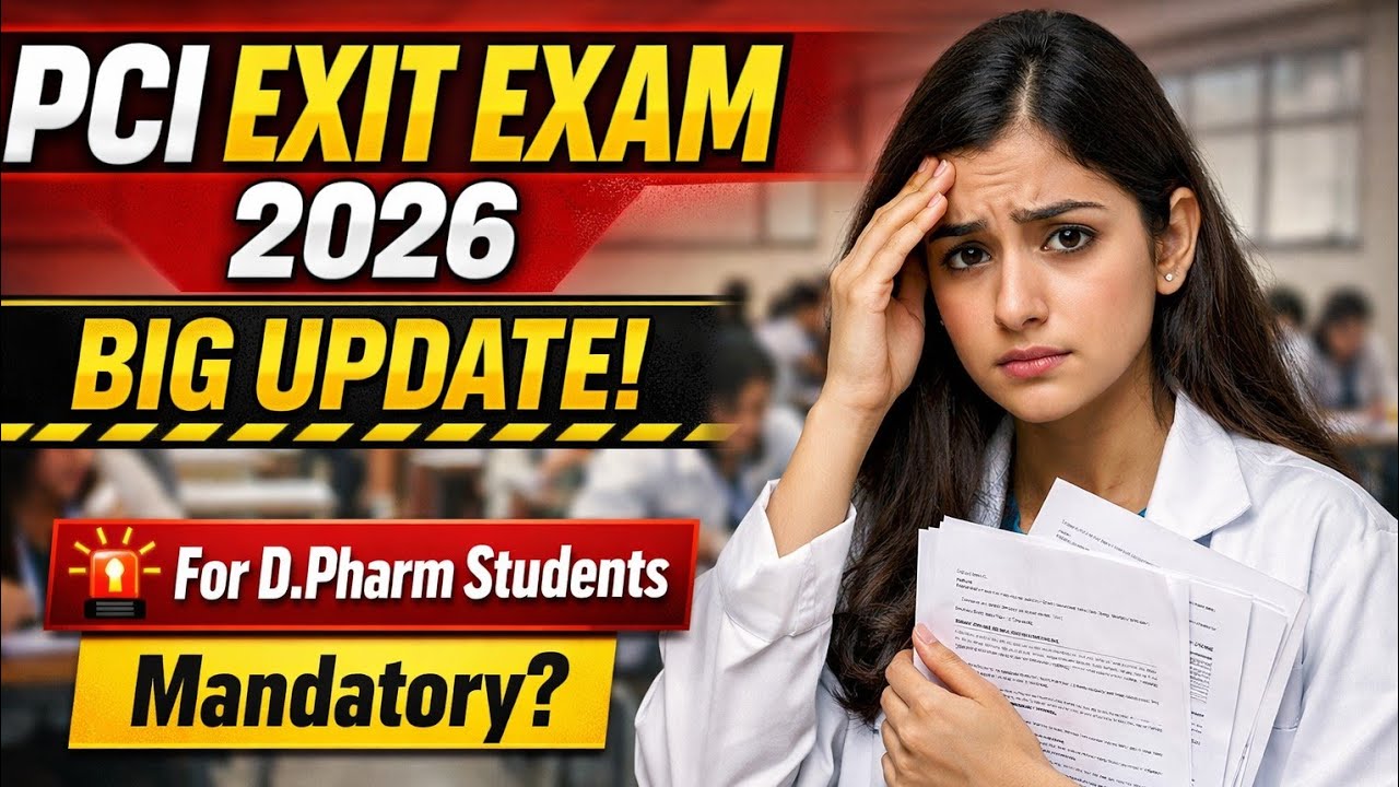 PCI Exit Exam 2026 New Update 🔔 | D.Pharm Students Mandatory Exit Test? 
