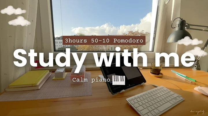 3 hours study with me/in my room at home/gentle piano ver. 🎹 /50-10 Podomoro