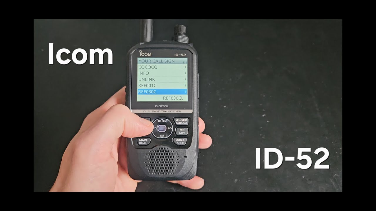 Icom ID 52 Entering Your Call Sign details - YouTube