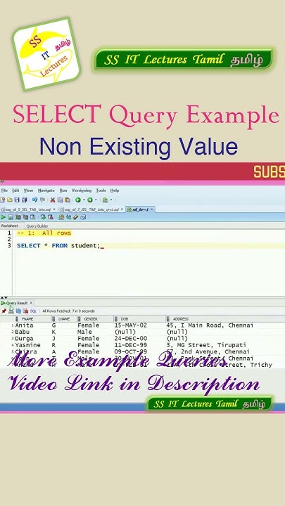 SQL SELECT Query Non Existing Value Oracle Tamil #shorts #dbms #sql # ...