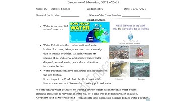 Class 9 science worksheet 6 | English medium | 16 July 2021 | Science worksheet 6 class 9 | 16/07/21