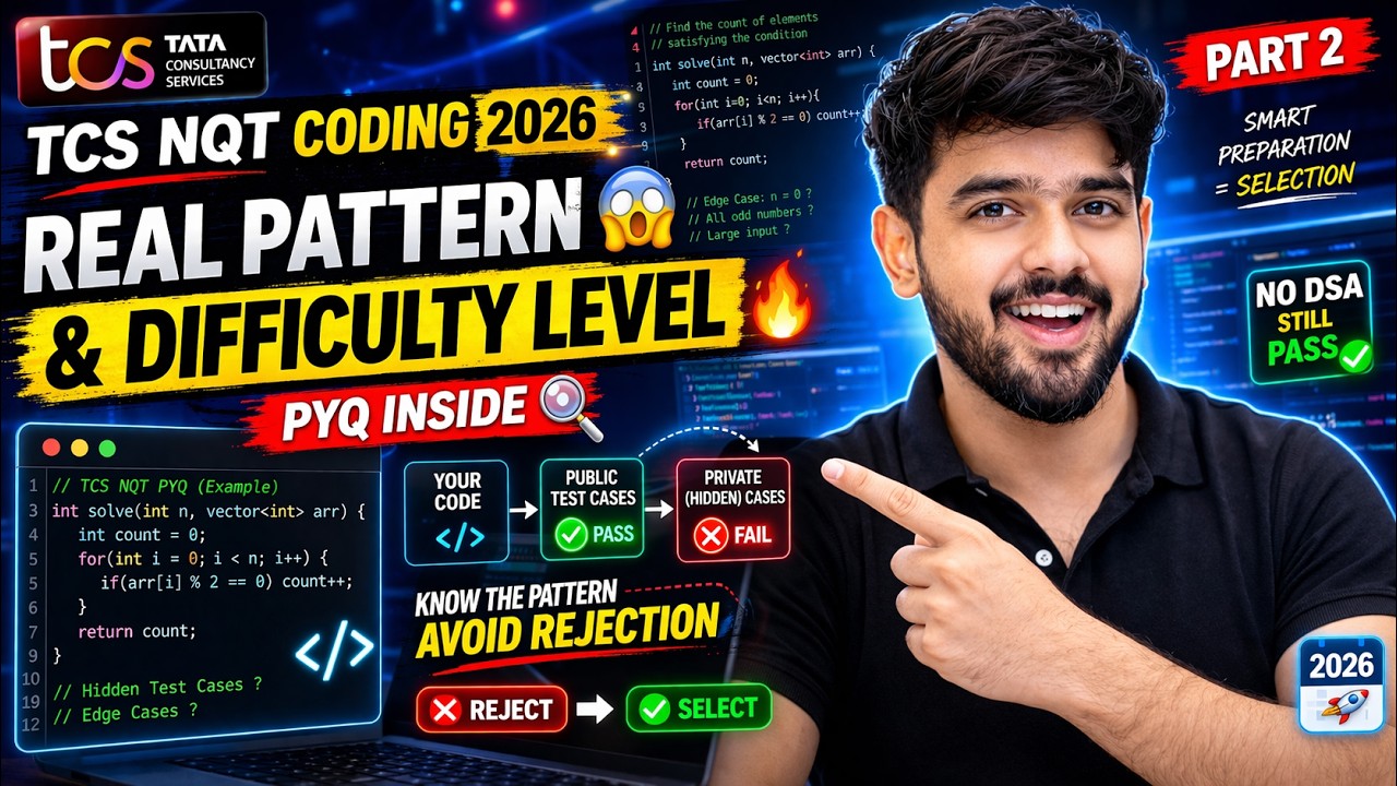 TCS NQT Coding 2026 PYQ | Exact Pattern & Difficulty Level 🔥 Avoid ...