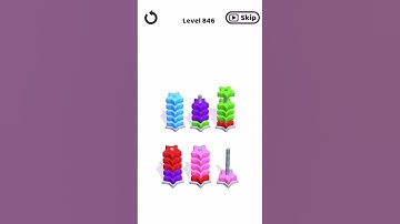 Hoop Stack Level 846 #hoops #trending #gaming #puzzle