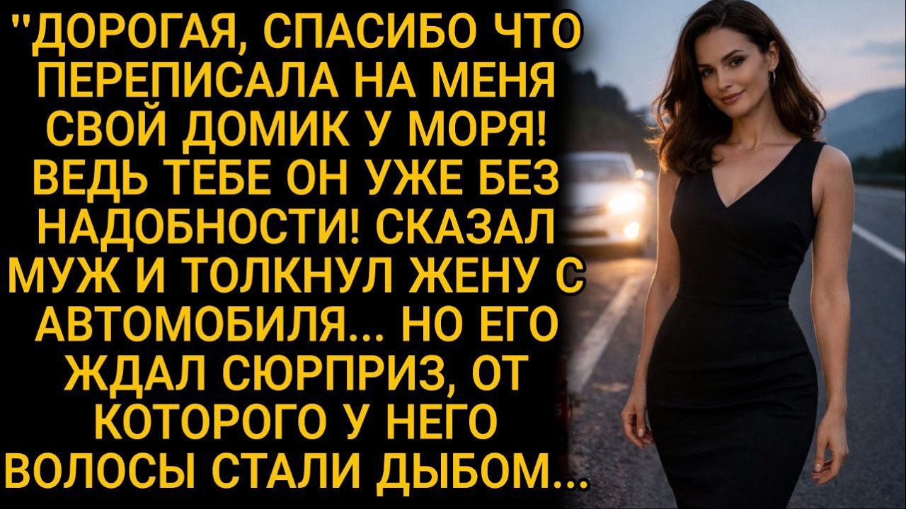 «Спасибо за квартиру!» — сказал муж и вытолкнул жену из авто. Но его ждал сюрприз...