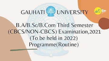 Gauhati University TDC 3rd Semester Exam Programme || 3rd Semester Exam Routine ||Gauhati University
