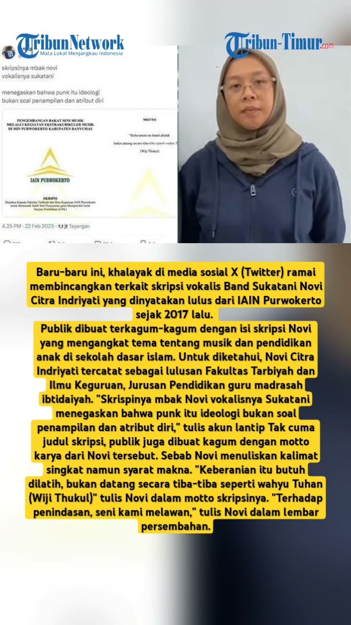 ISI Skripsi Novi Vokalis Band Sukatani Jadi Sorotan Netizen, Kutipan Puisi Wiji Thukul Jadi Motto